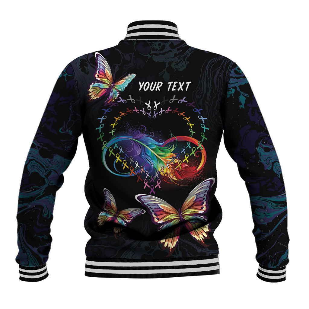 Fight Cancer In All Colors Personalized Baseball Jacket Whimsical Butterflies