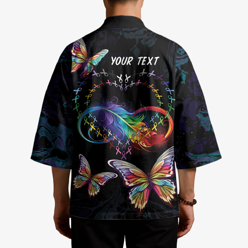 Fight Cancer In All Colors Personalized Kimono Whimsical Butterflies