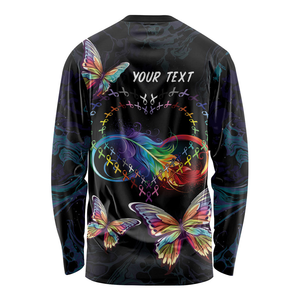 Fight Cancer In All Colors Personalized Long Sleeve Shirt Whimsical Butterflies
