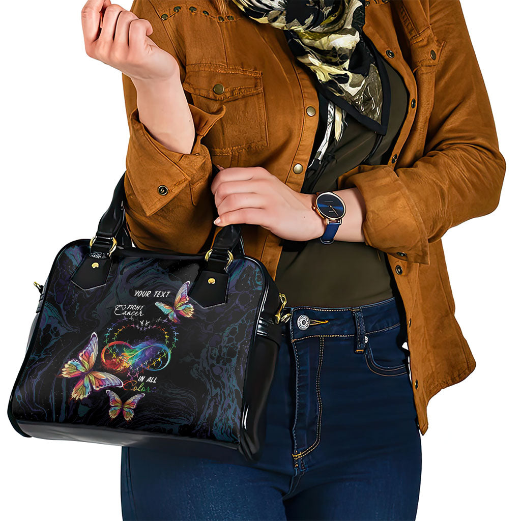 Fight Cancer In All Colors Personalized Shoulder Handbag Whimsical Butterflies