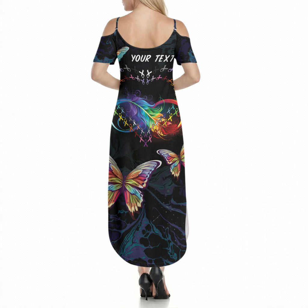Fight Cancer In All Colors Personalized Summer Maxi Dress Whimsical Butterflies