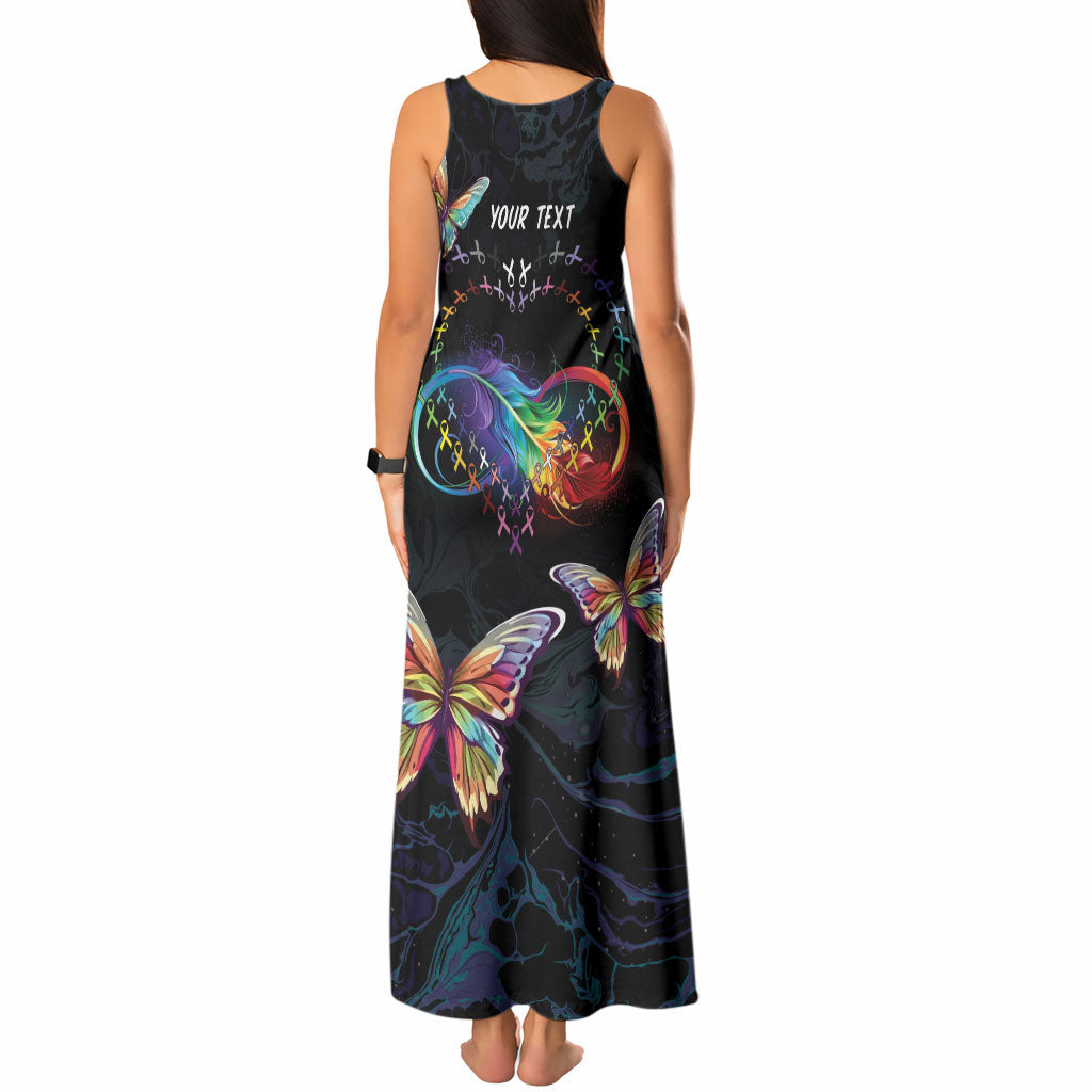 Fight Cancer In All Colors Personalized Tank Maxi Dress Whimsical Butterflies