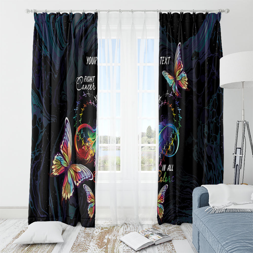 Fight Cancer In All Colors Personalized Window Curtain Whimsical Butterflies
