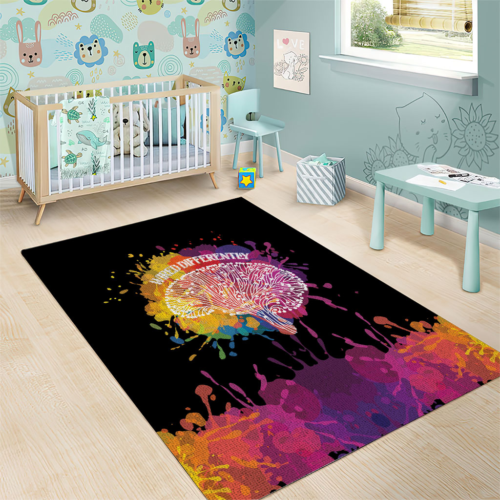 Autism Wired Differently Colors Splash Area Rug