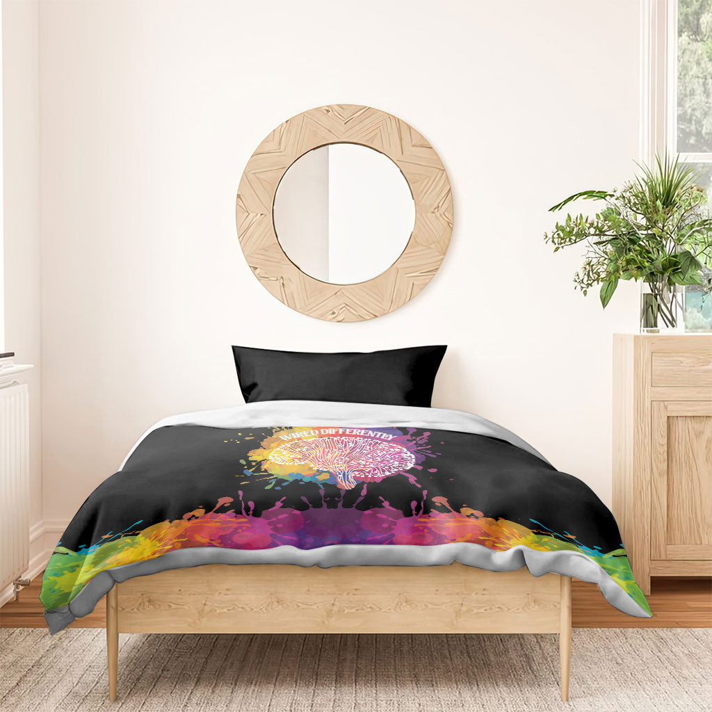 Autism Wired Differently Colors Splash Bedding Set