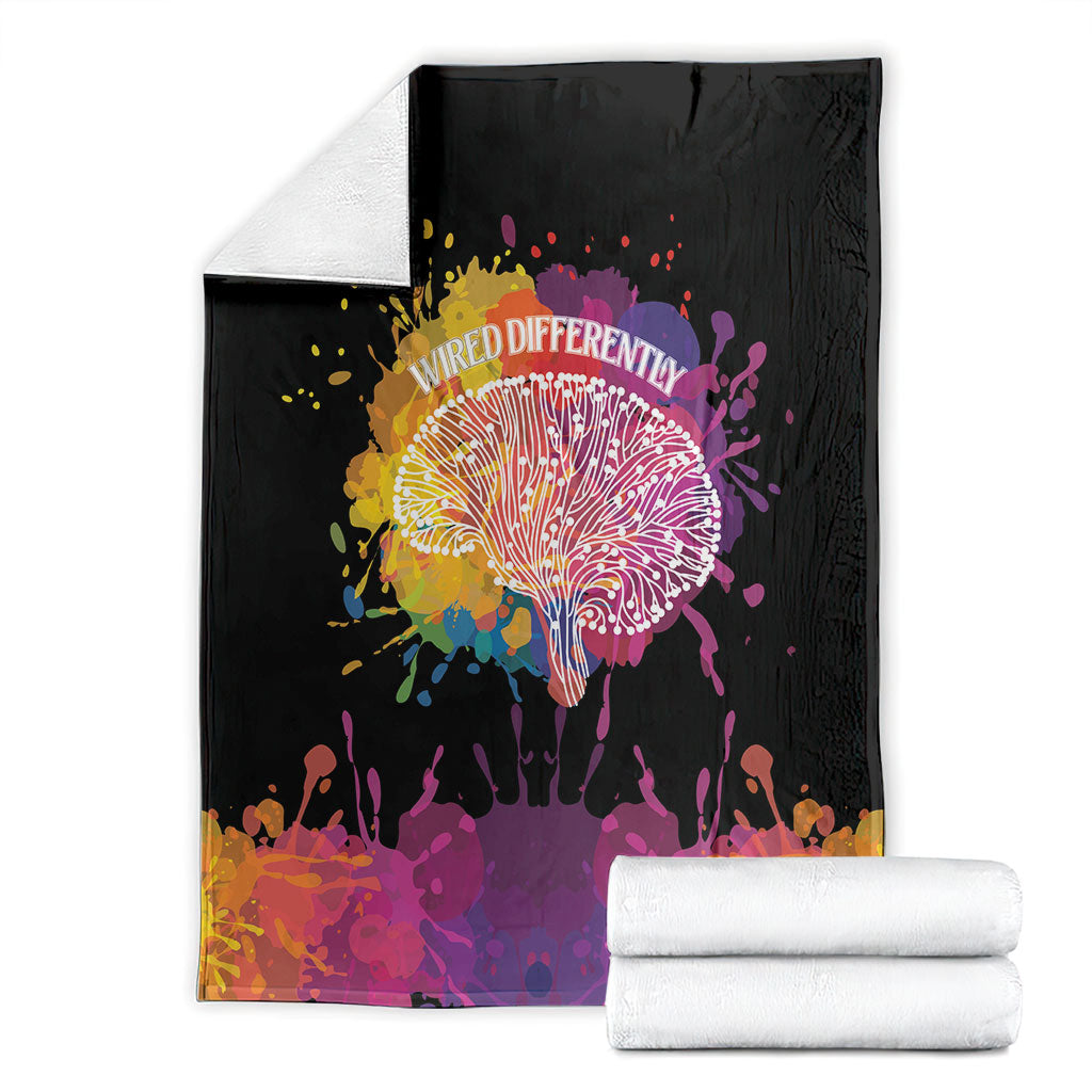 Autism Wired Differently Colors Splash Blanket