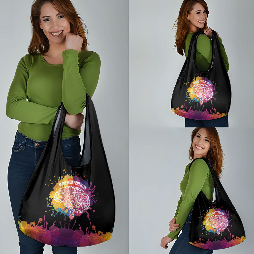 Autism Wired Differently Colors Splash Grocery Bag