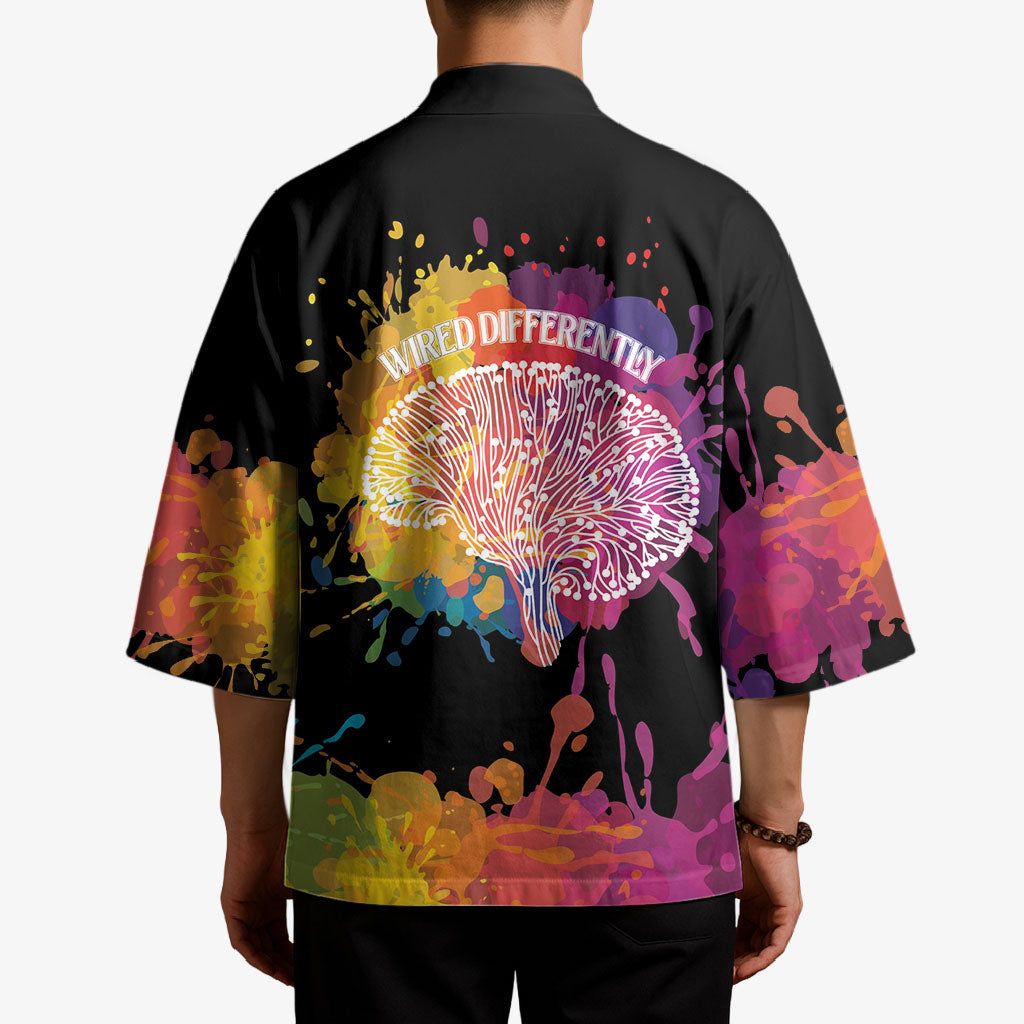 Autism Wired Differently Colors Splash Kimono