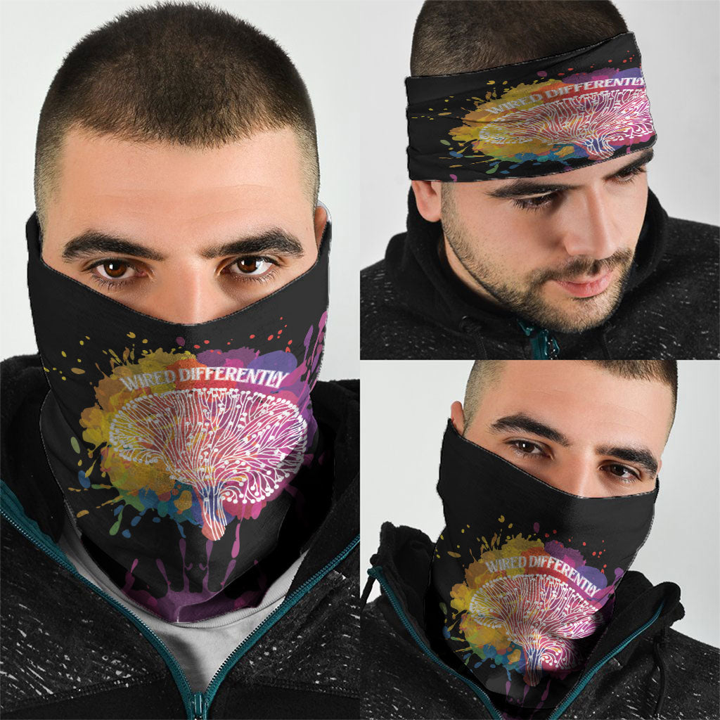 Autism Wired Differently Colors Splash Neck Gaiter