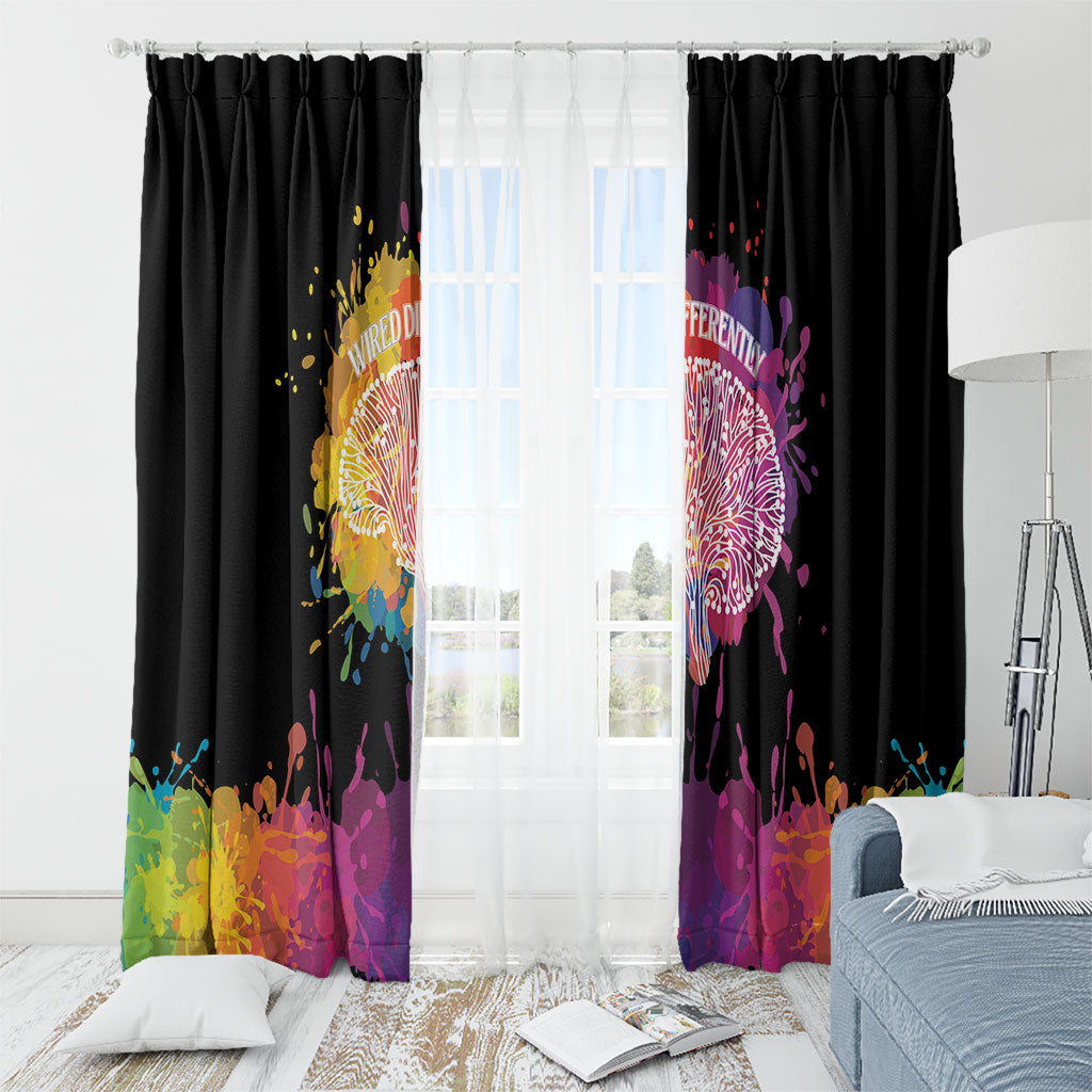 Autism Wired Differently Colors Splash Window Curtain