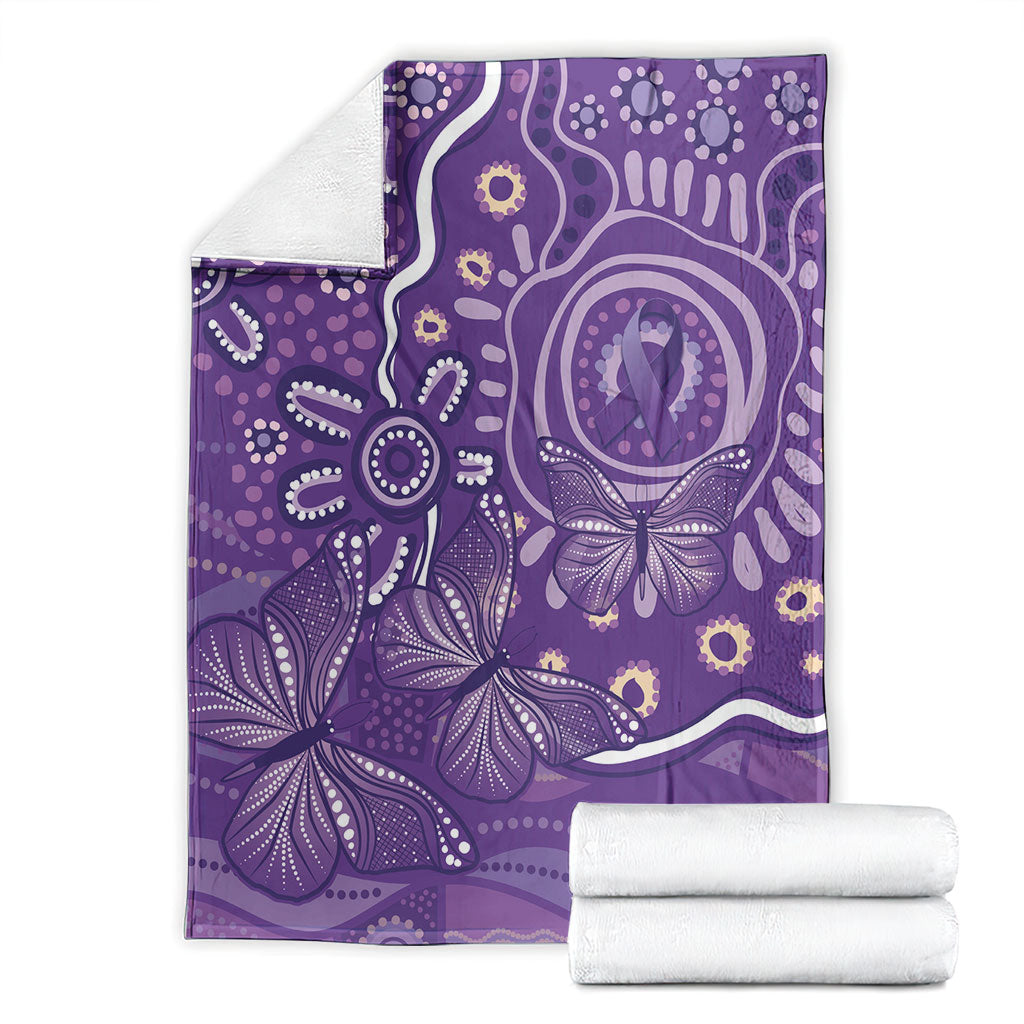 Australia Lupus Day Indigenous Blanket Purple Ribbon Aboriginal Butterflies