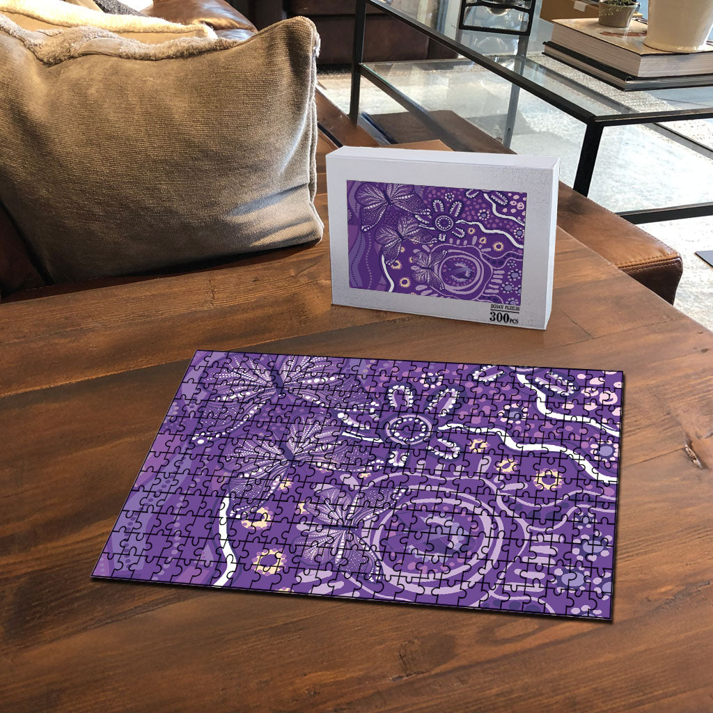 Australia Lupus Day Indigenous Puzzle Purple Ribbon Aboriginal Butterflies
