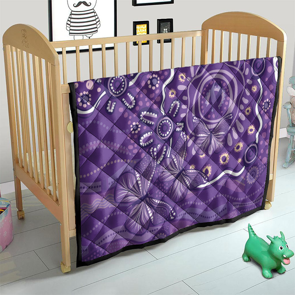 Australia Lupus Day Indigenous Quilt Purple Ribbon Aboriginal Butterflies