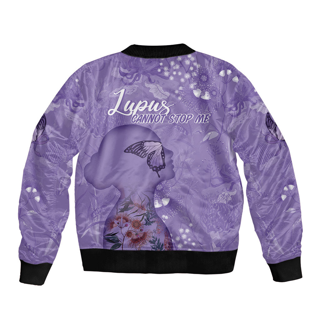 Lupus Cannot Stop Me Australia Floral Bomber Jacket Purple Ribbon