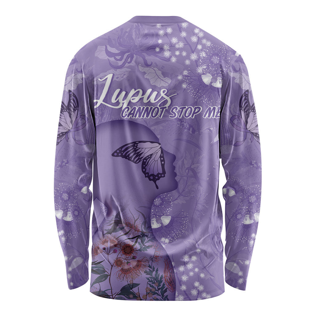 Lupus Cannot Stop Me Australia Floral Long Sleeve Shirt Purple Ribbon