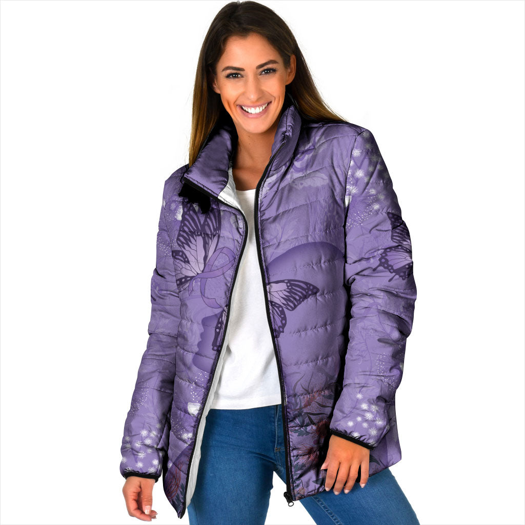 Lupus Cannot Stop Me Australia Floral Padded Jacket Purple Ribbon
