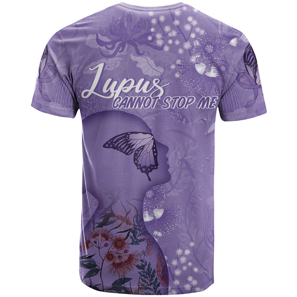 Lupus Cannot Stop Me Australia Floral T Shirt Purple Ribbon