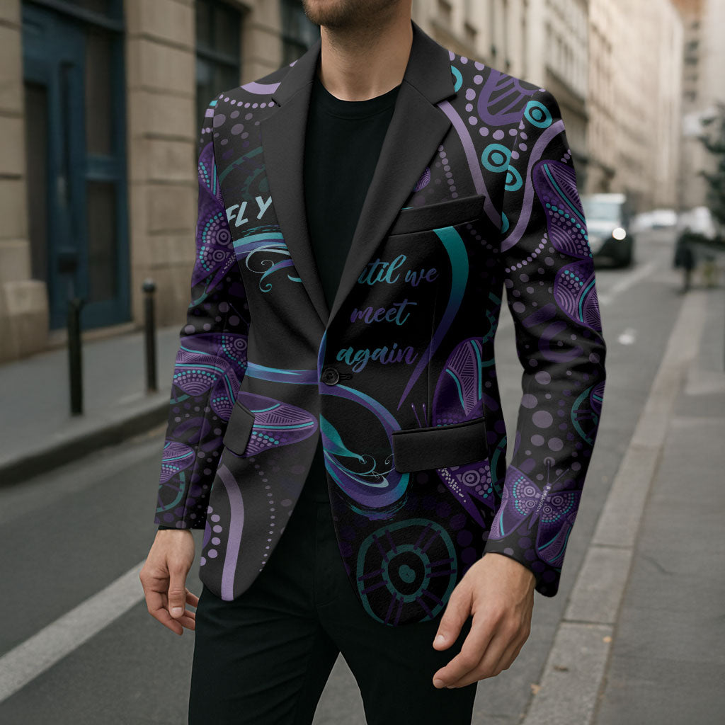 Personalized Australia Infinity Heart Indigenous Blazer Fly High Until We Meet Again