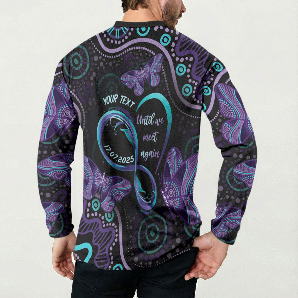 Personalized Australia Infinity Heart Indigenous Button Sweatshirt Fly High Until We Meet Again