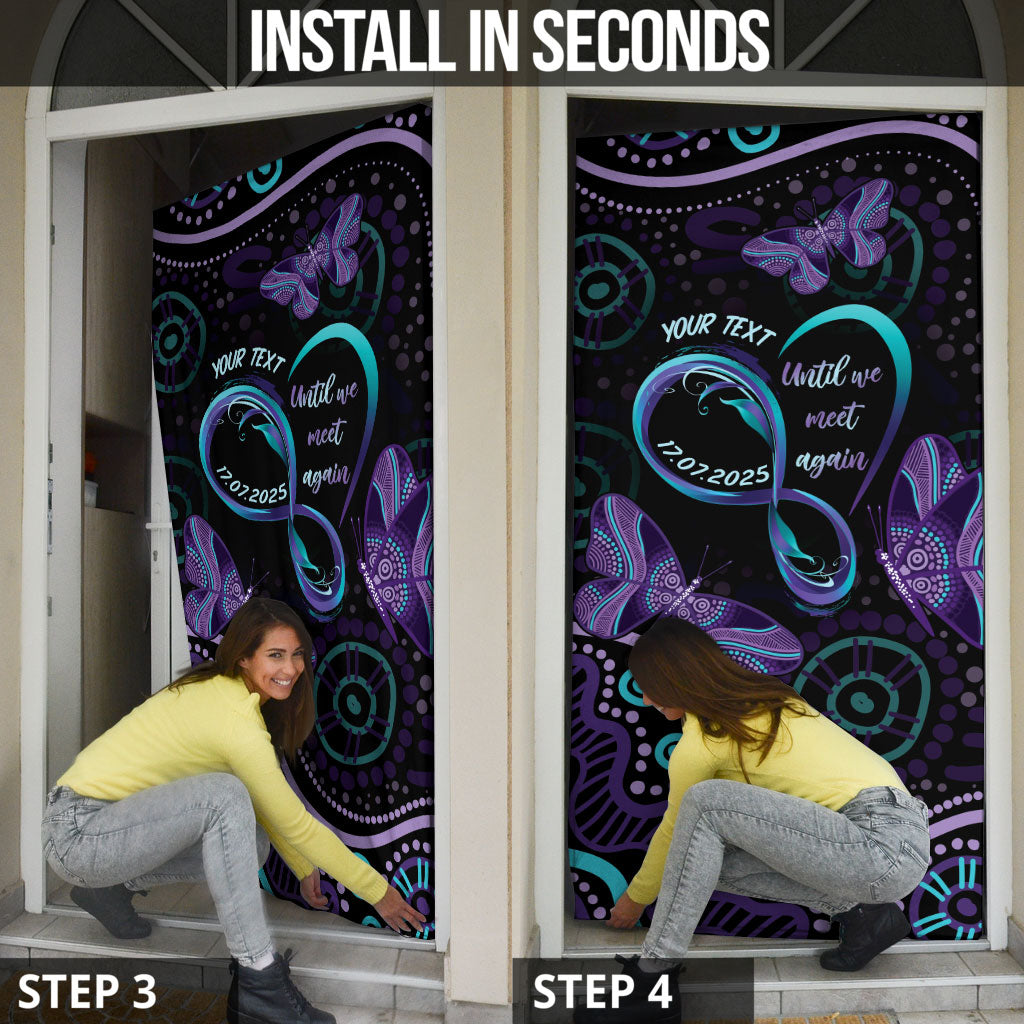 Personalized Australia Infinity Heart Indigenous Door Cover Fly High Until We Meet Again