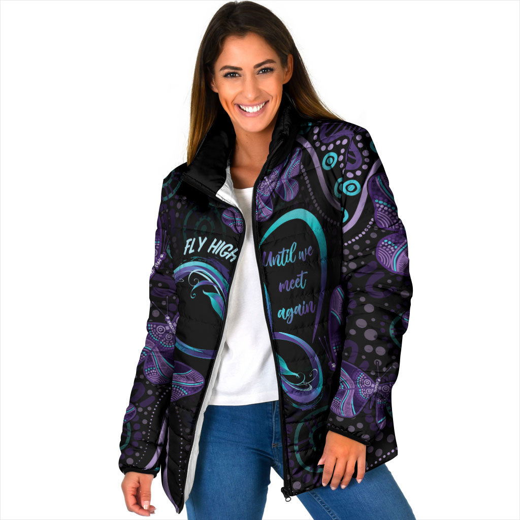 Personalized Australia Infinity Heart Indigenous Padded Jacket Fly High Until We Meet Again
