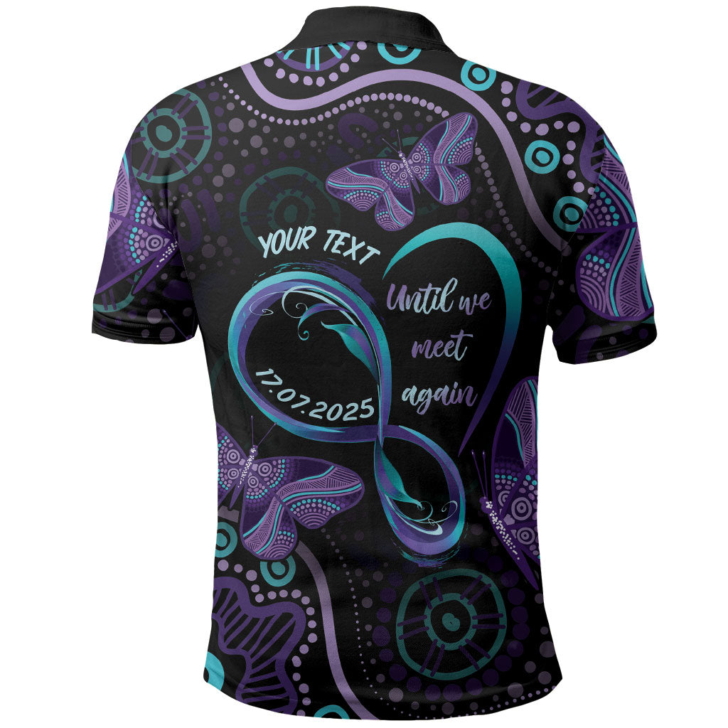 Personalized Australia Infinity Heart Indigenous Polo Shirt Fly High Until We Meet Again