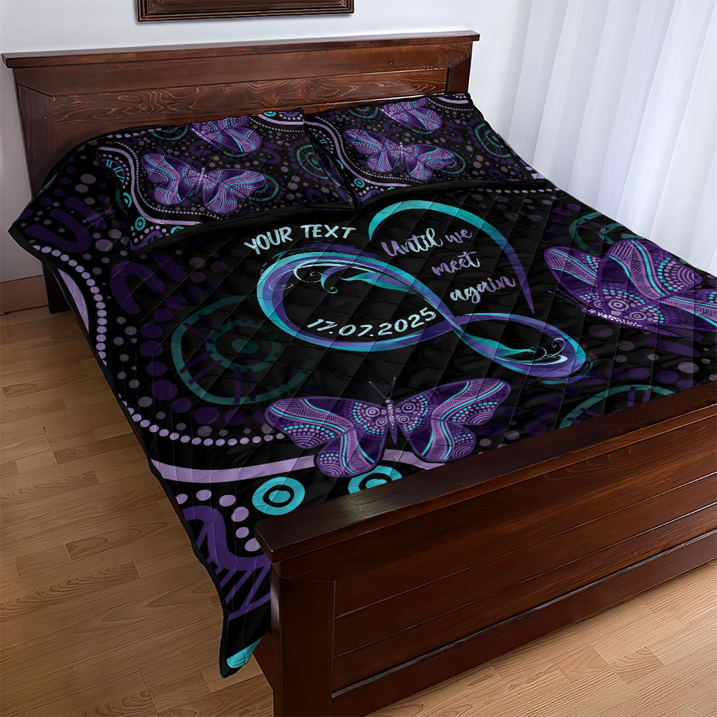 Personalized Australia Infinity Heart Indigenous Quilt Bed Set Fly High Until We Meet Again