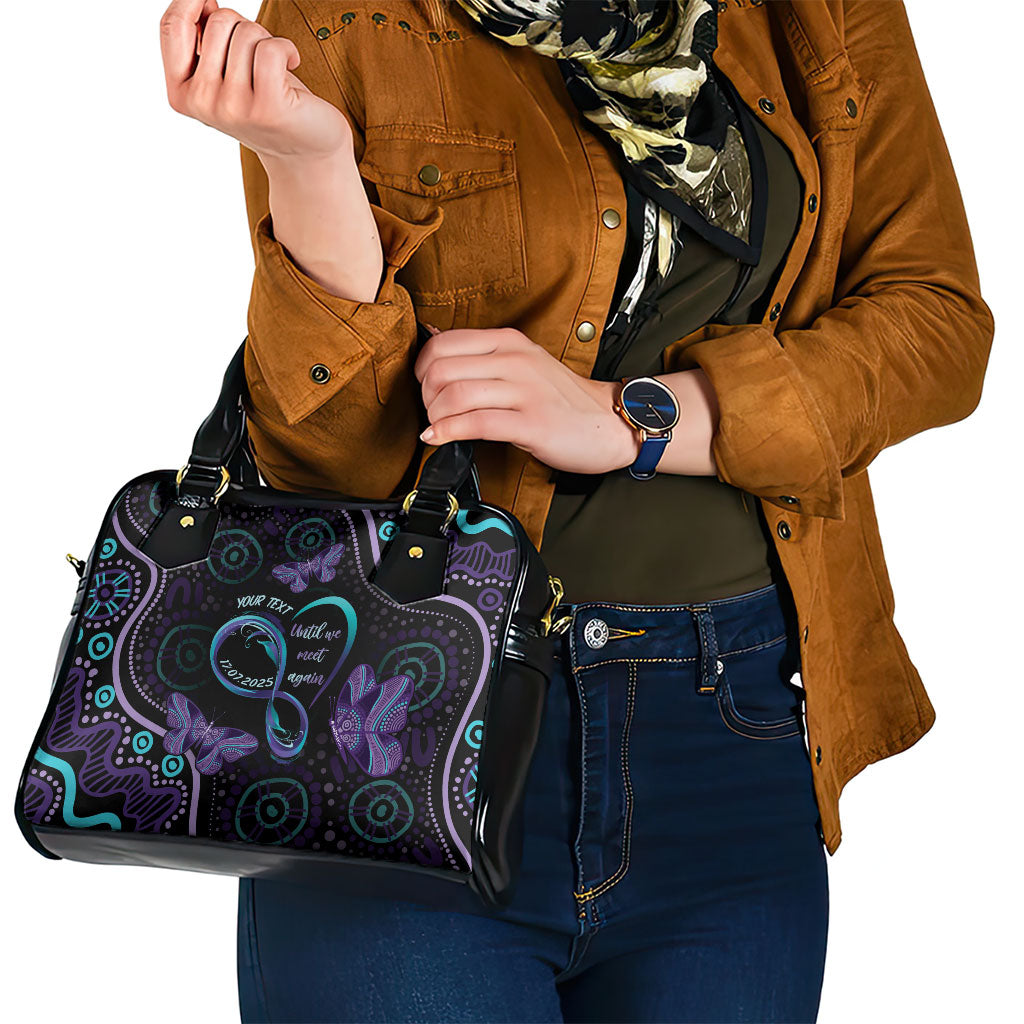 Personalized Australia Infinity Heart Indigenous Shoulder Handbag Fly High Until We Meet Again