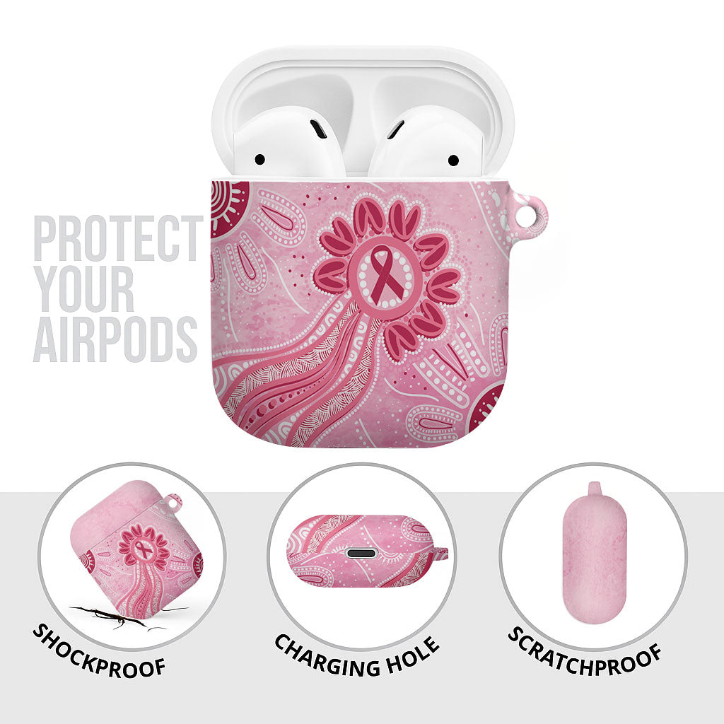 First Nation Aboriginal Dot Arts AirPods Case Think Pink