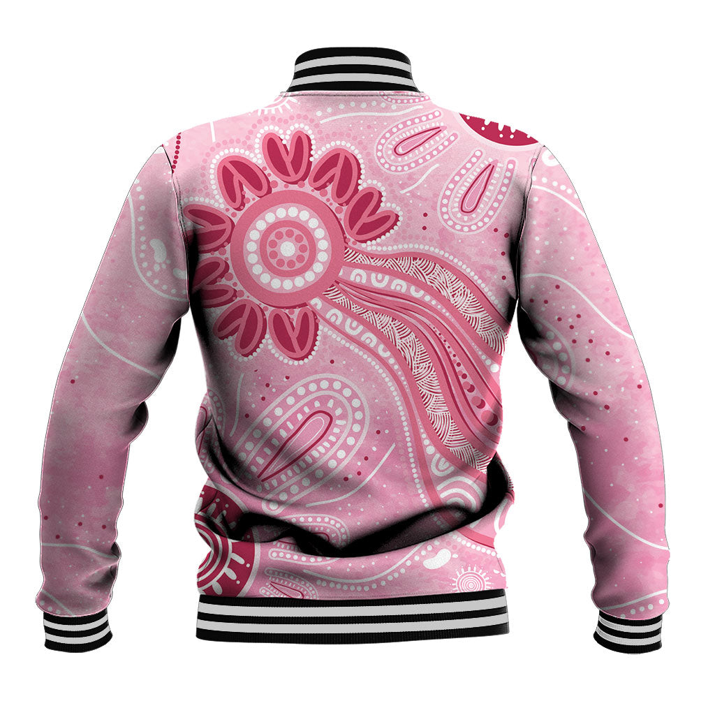 First Nation Aboriginal Dot Arts Baseball Jacket Think Pink