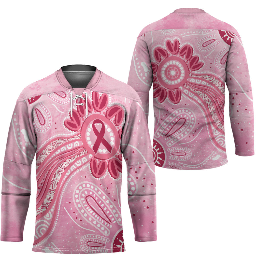 First Nation Aboriginal Dot Arts Hockey Jersey Think Pink