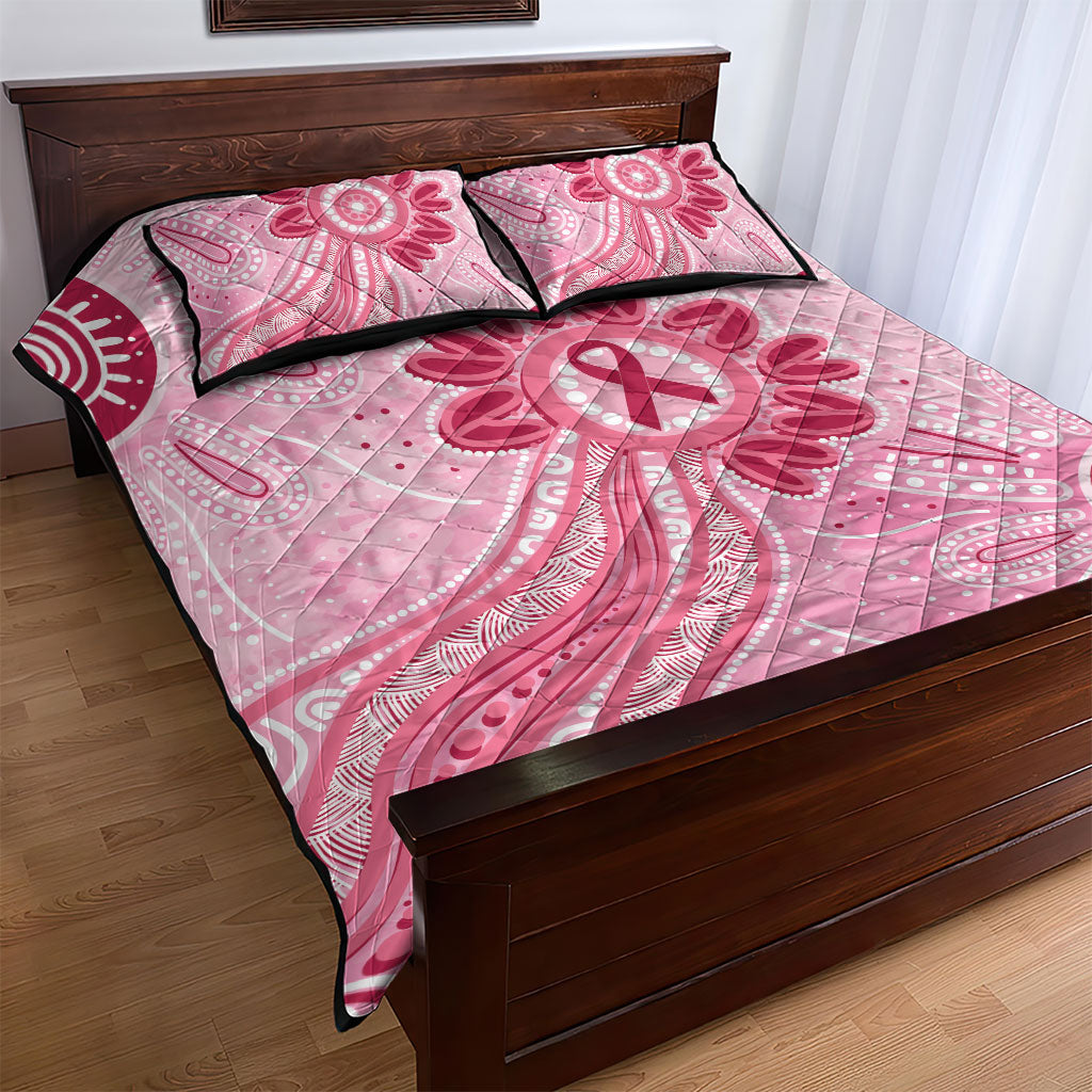 First Nation Aboriginal Dot Arts Quilt Bed Set Think Pink
