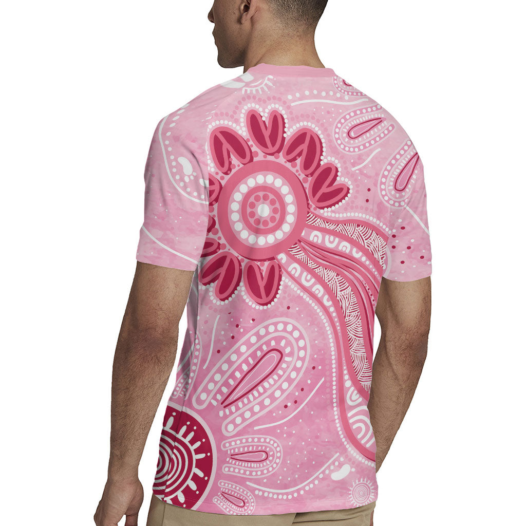 First Nation Aboriginal Dot Arts Rugby Jersey Think Pink