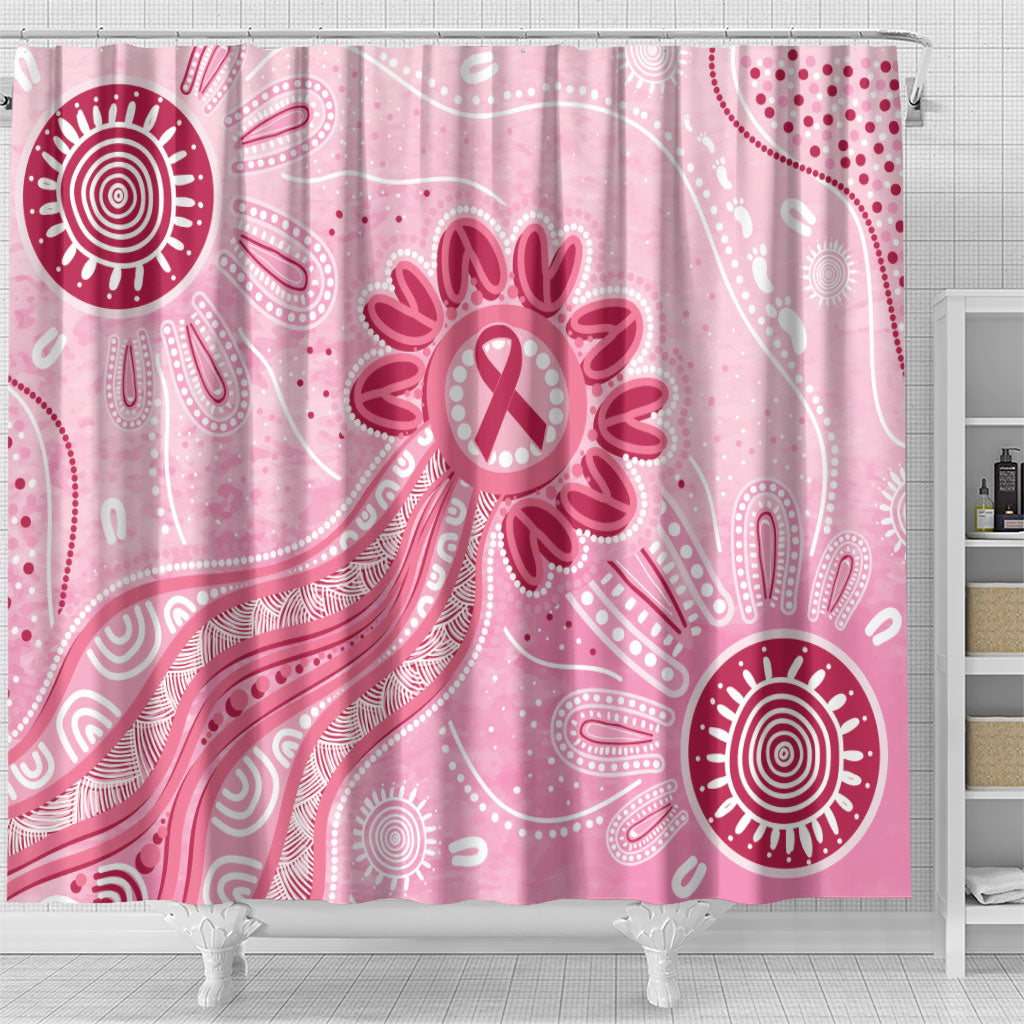 First Nation Aboriginal Dot Arts Shower Curtain Think Pink