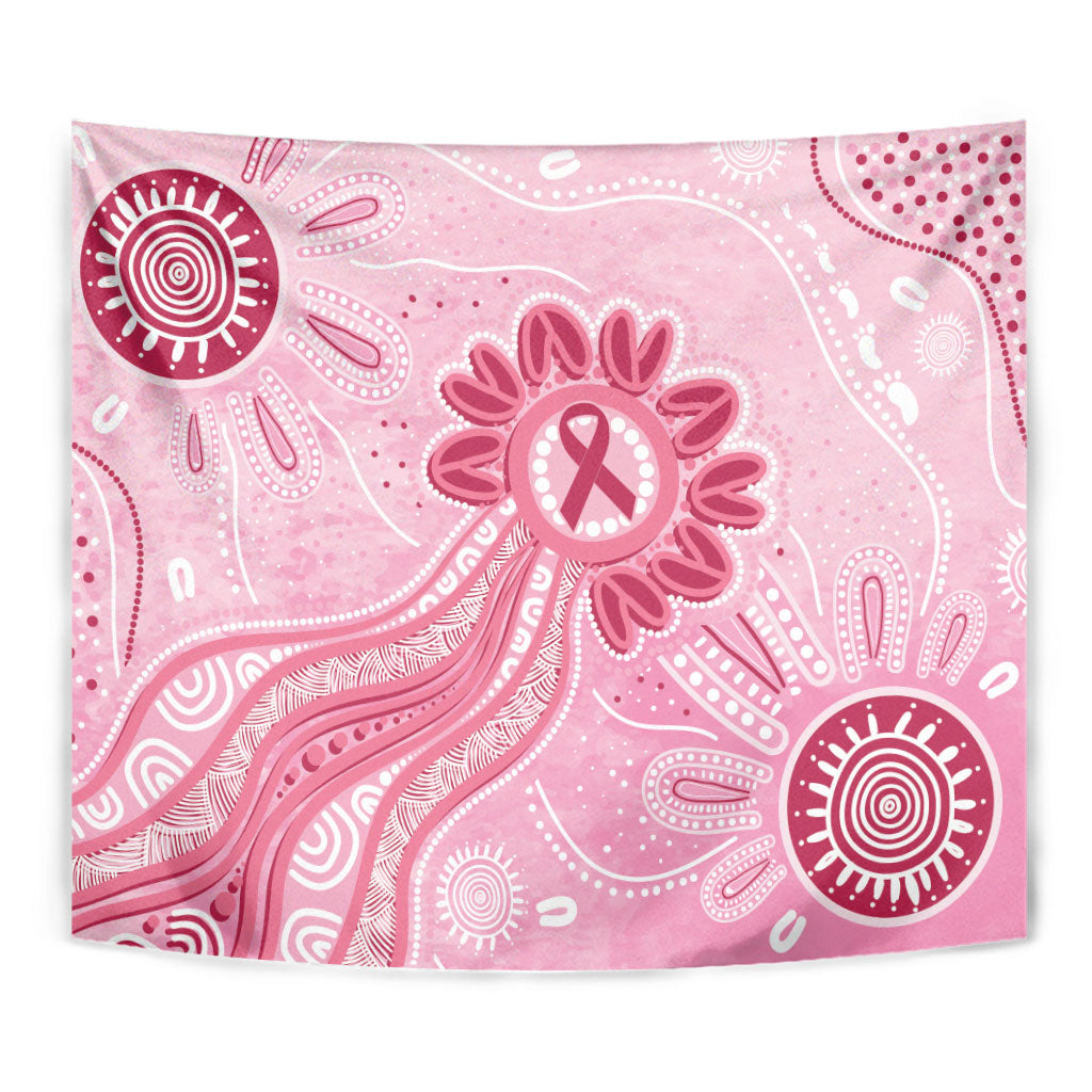 First Nation Aboriginal Dot Arts Tapestry Think Pink