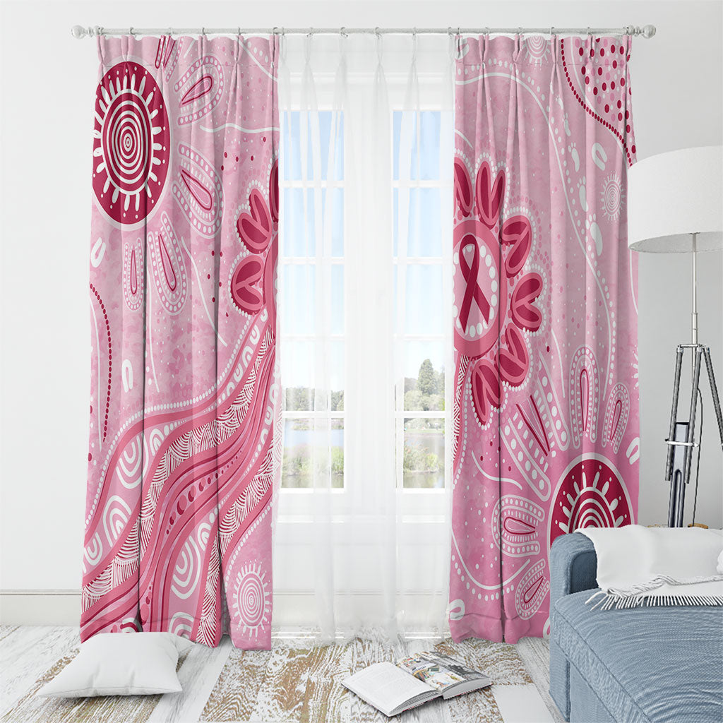 First Nation Aboriginal Dot Arts Window Curtain Think Pink