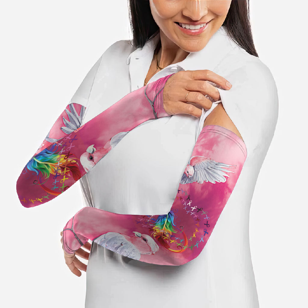 Australia Fight Cancer In All Colors Arm Sleeves Galah Pink Tie Dye