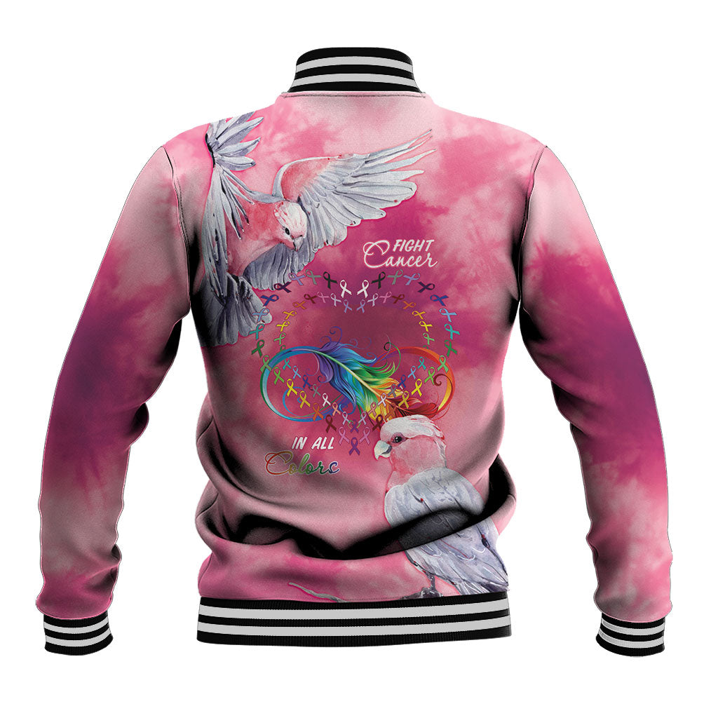 Australia Fight Cancer In All Colors Baseball Jacket Galah Pink Tie Dye