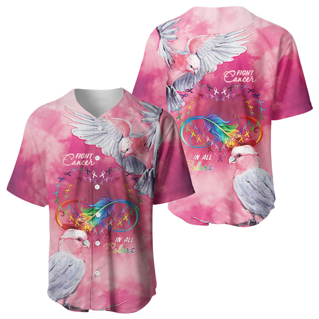Australia Fight Cancer In All Colors Baseball Jersey Galah Pink Tie Dye