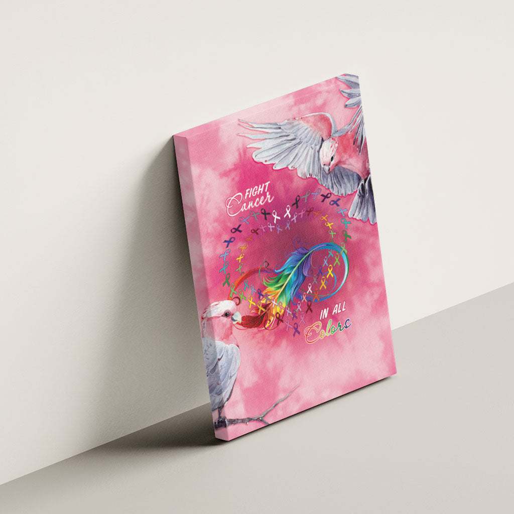 Australia Fight Cancer In All Colors Canvas Wall Art Galah Pink Tie Dye