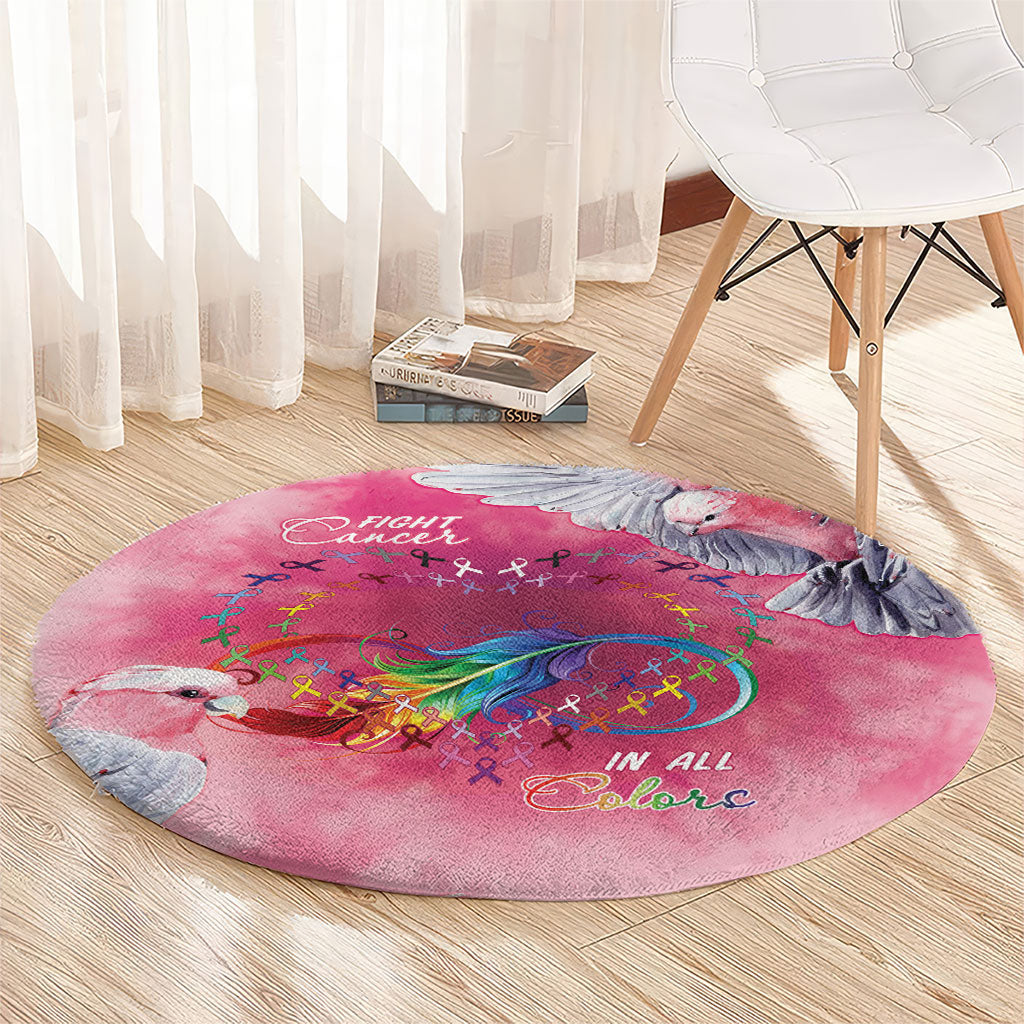 Australia Fight Cancer In All Colors Round Carpet Galah Pink Tie Dye