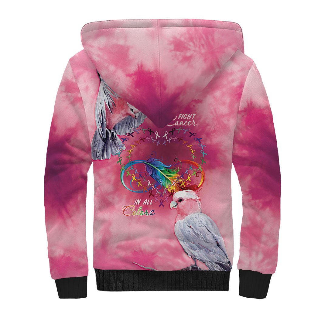 Australia Fight Cancer In All Colors Sherpa Hoodie Galah Pink Tie Dye