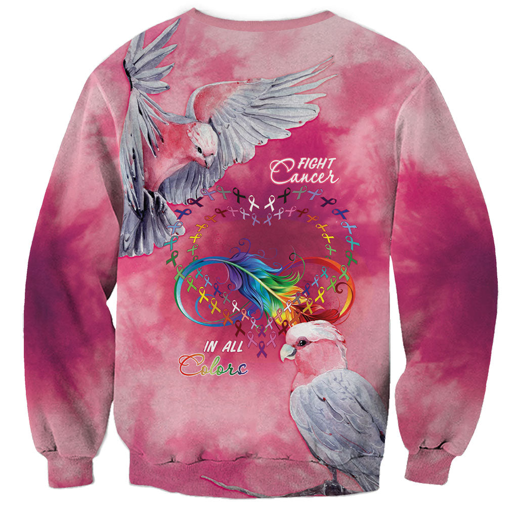Australia Fight Cancer In All Colors Sweatshirt Galah Pink Tie Dye