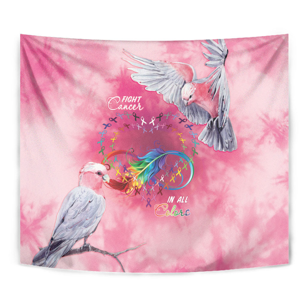 Australia Fight Cancer In All Colors Tapestry Galah Pink Tie Dye