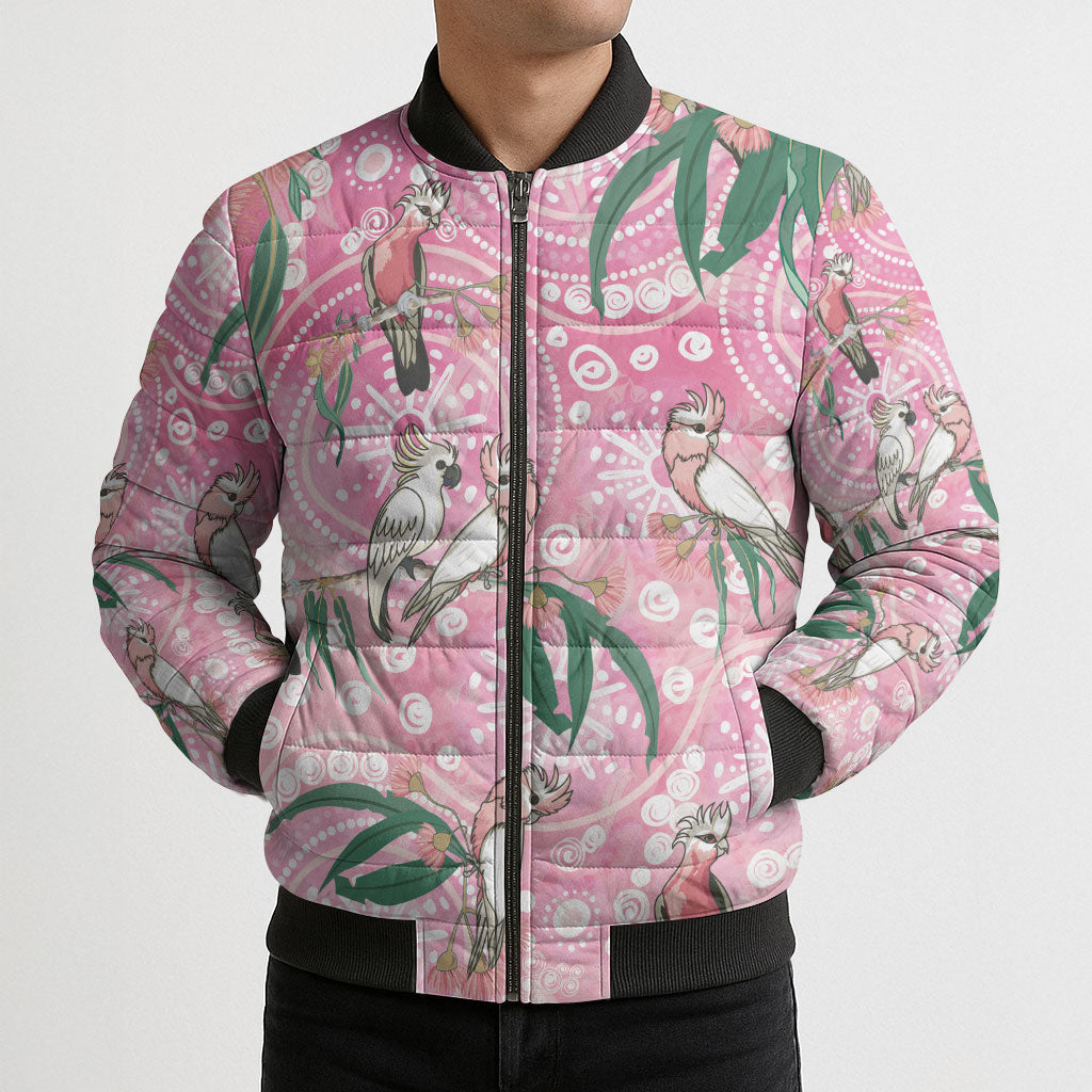 Australia Galah Aboriginal Bomber Puffer Jacket Breast Cancer Month
