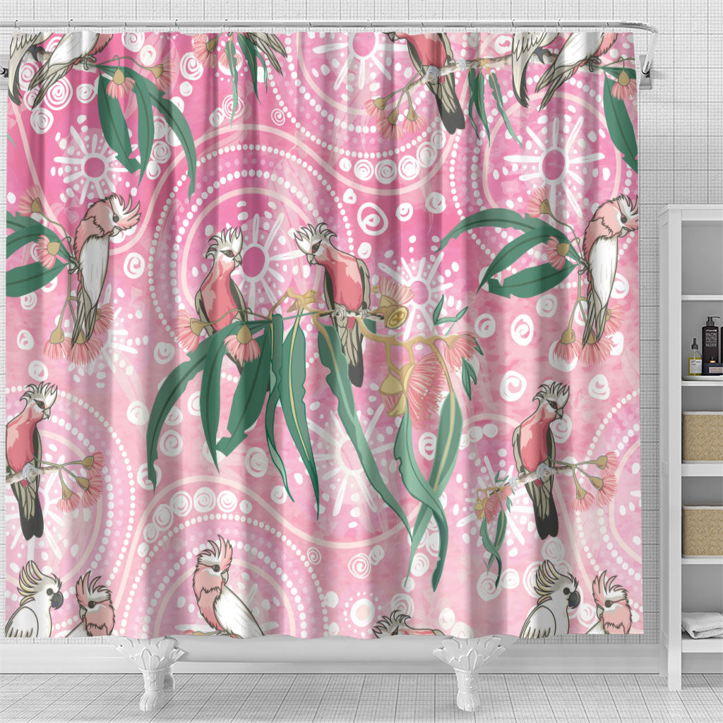 Australia Galah Aboriginal Shower Curtain Breast Cancer Month