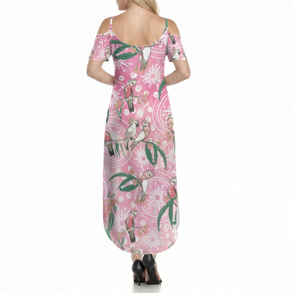 Australia Galah Aboriginal Summer Maxi Dress Breast Cancer Month