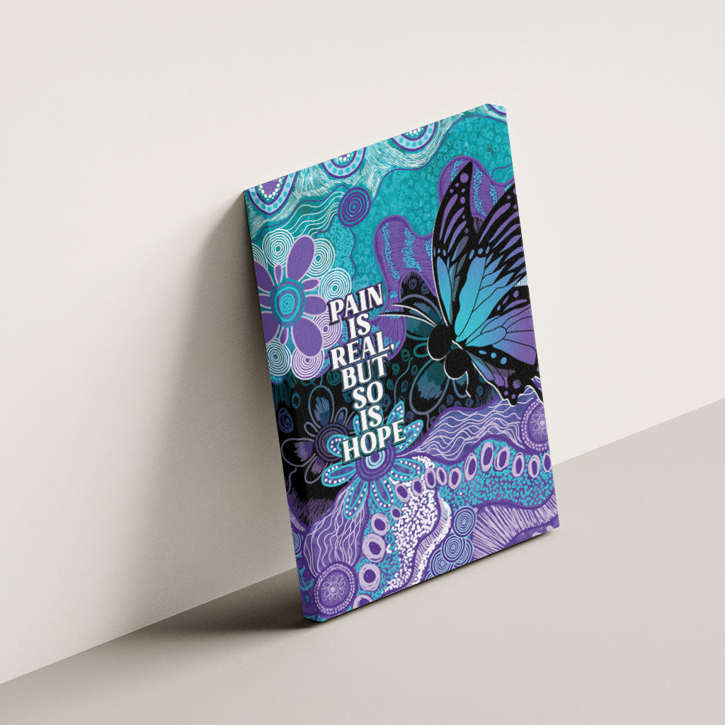 Australia Indigenous Teal Purple Contemporary Aboriginal Art Canvas Wall Art Hope Is Real