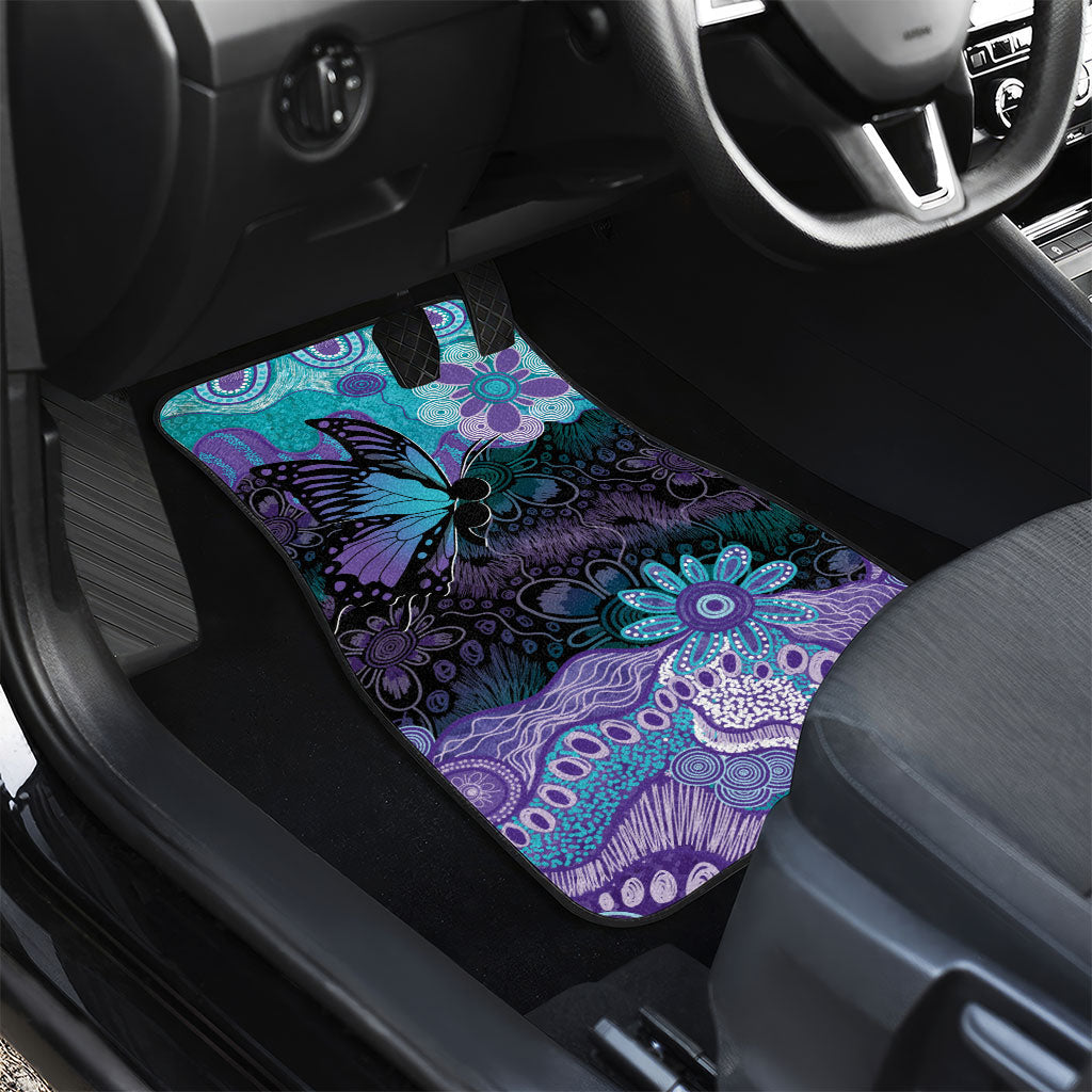 Australia Indigenous Teal Purple Contemporary Aboriginal Art Car Mats Hope Is Real