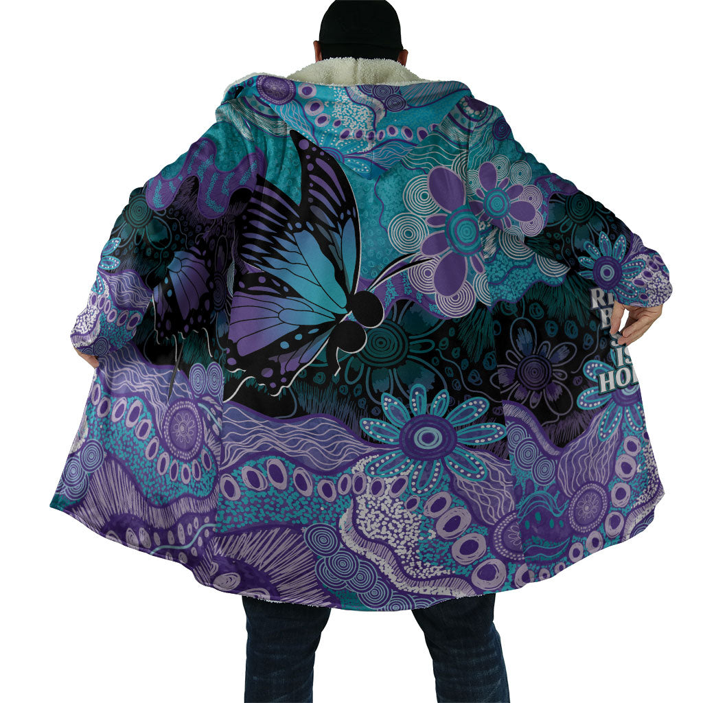 Australia Indigenous Teal Purple Contemporary Aboriginal Art Cloak Hope Is Real